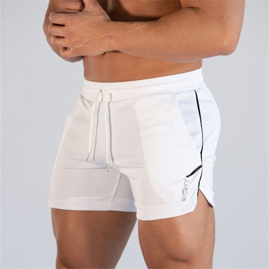 Men’s athletic workout shorts with drawstring waistband