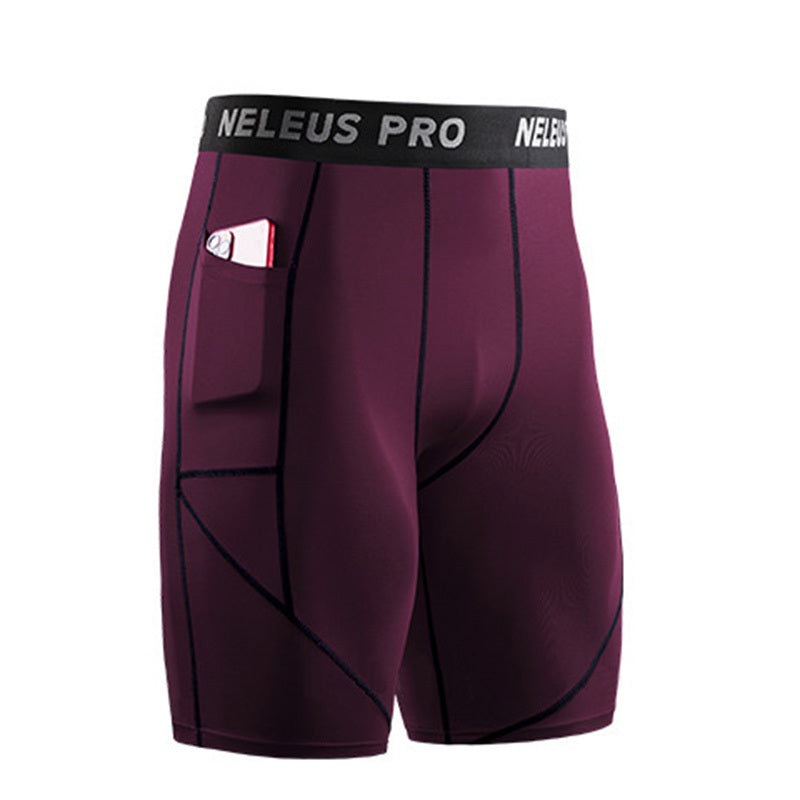 Men’s stretch compression shorts with side pocket