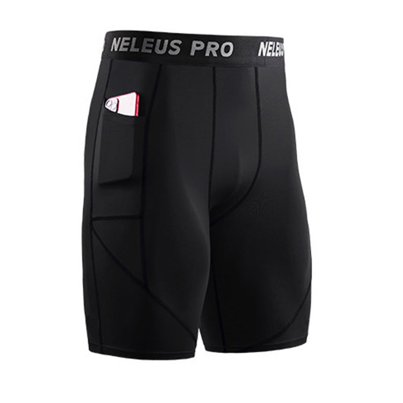 Men’s stretch compression shorts with side pocket