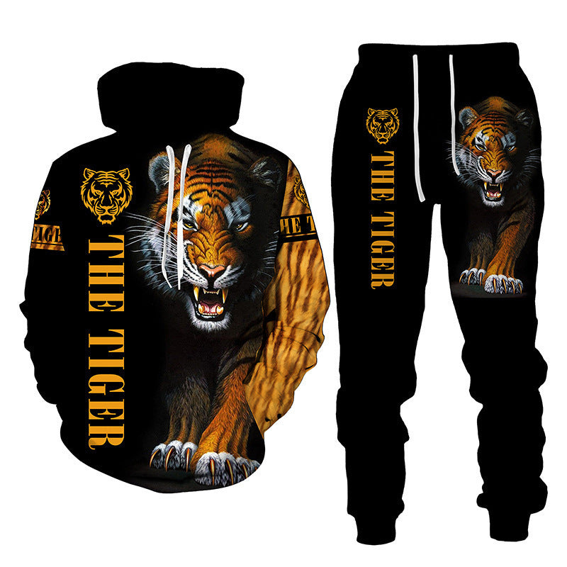 Men’s printed hoodie and jogger tracksuit set