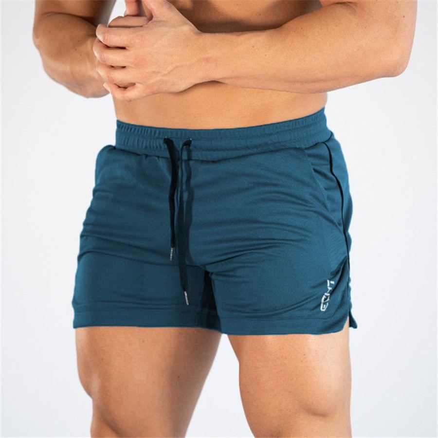 Men’s athletic workout shorts with drawstring waistband