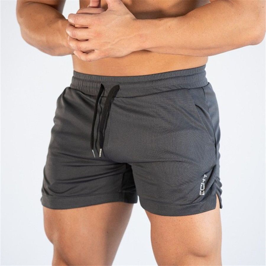 Men’s athletic workout shorts with drawstring waistband