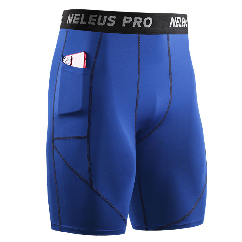 Men’s stretch compression shorts with side pocket