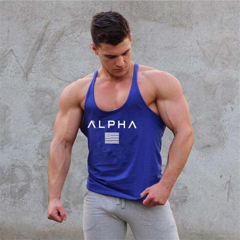 Men’s sleeveless training tank top with open arm design