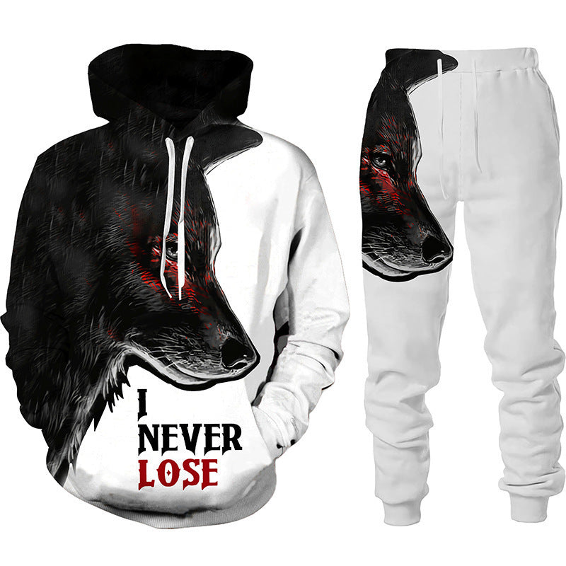 Men’s printed hoodie and jogger tracksuit set
