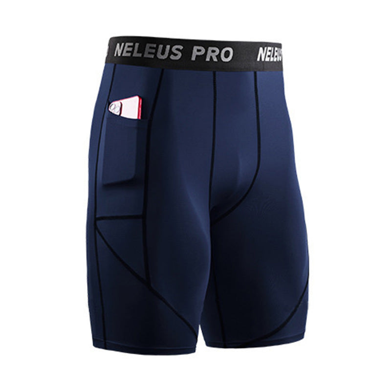 Men’s stretch compression shorts with side pocket
