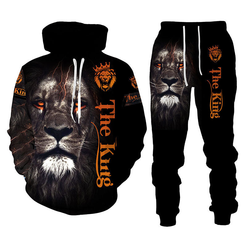 Men’s printed hoodie and jogger two-piece tracksuit