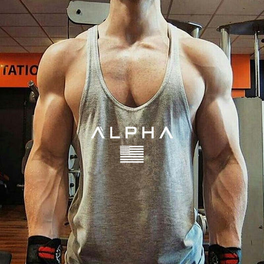 Men’s sleeveless training tank top with open arm design