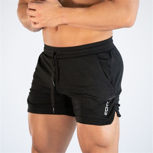 Men’s athletic workout shorts with drawstring waistband