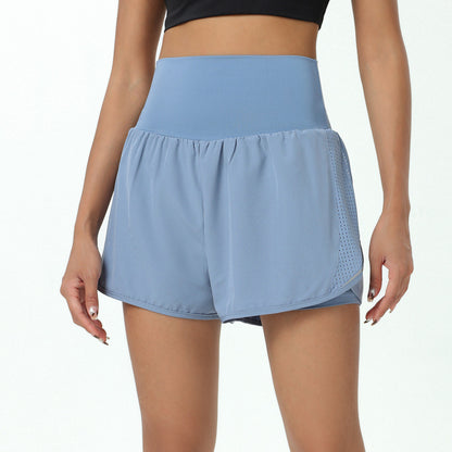 Women’s high-waist layered shorts with side pocket