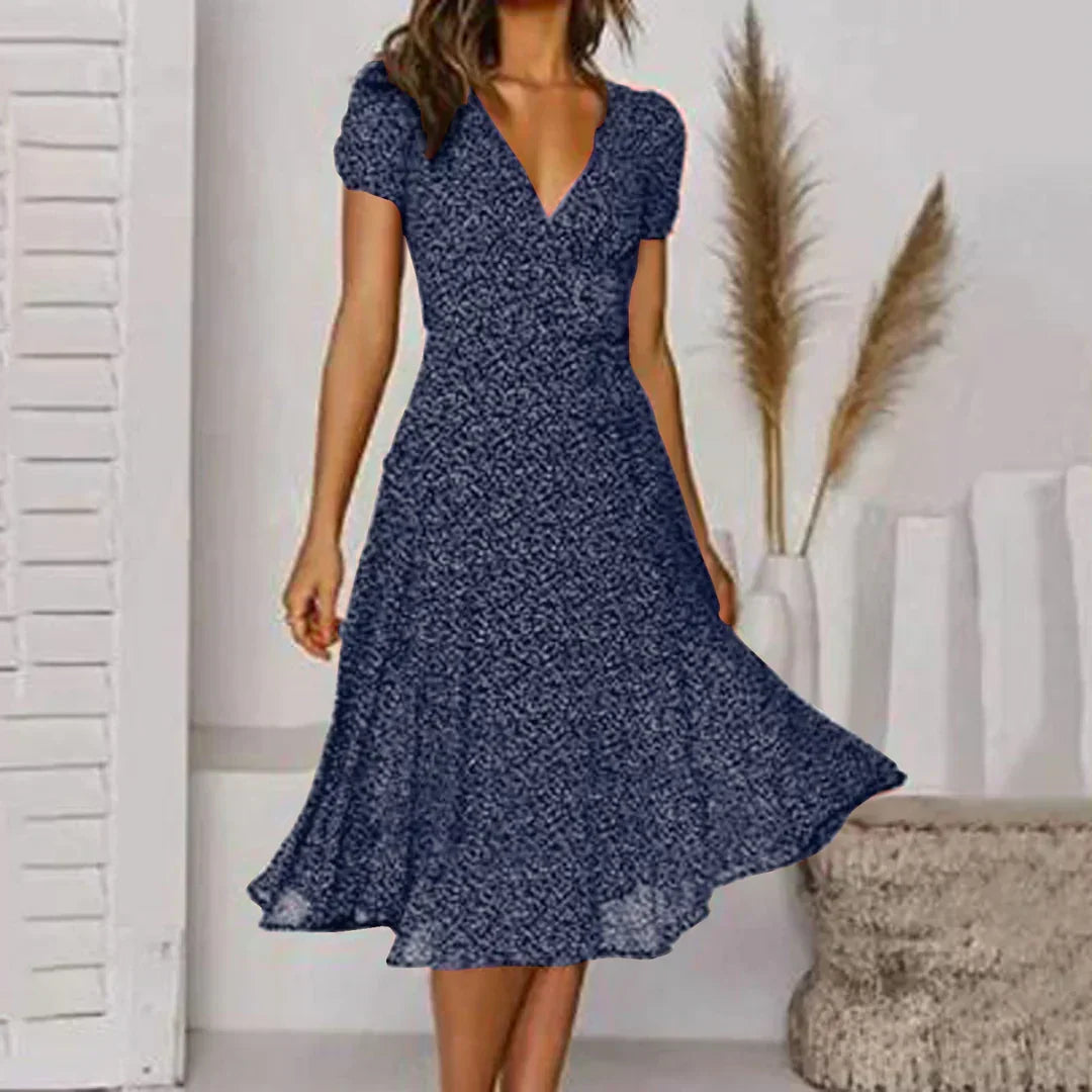 Elegant maxi dress for women with V-neck