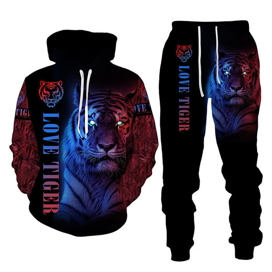 Men’s printed hoodie and jogger tracksuit set