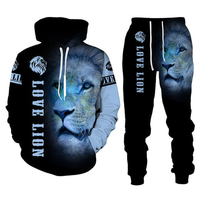 Men’s printed hoodie and jogger two-piece tracksuit