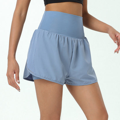 Women’s high-waist layered shorts with side pocket