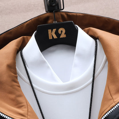 Men’s hooded tracksuit set with printed details