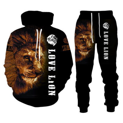 Men’s printed hoodie and jogger two-piece tracksuit