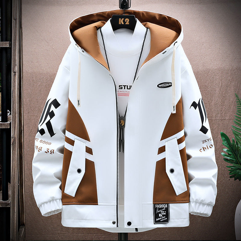 Men’s hooded tracksuit set with printed details