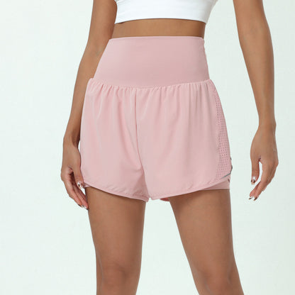 Women’s high-waist layered shorts with side pocket