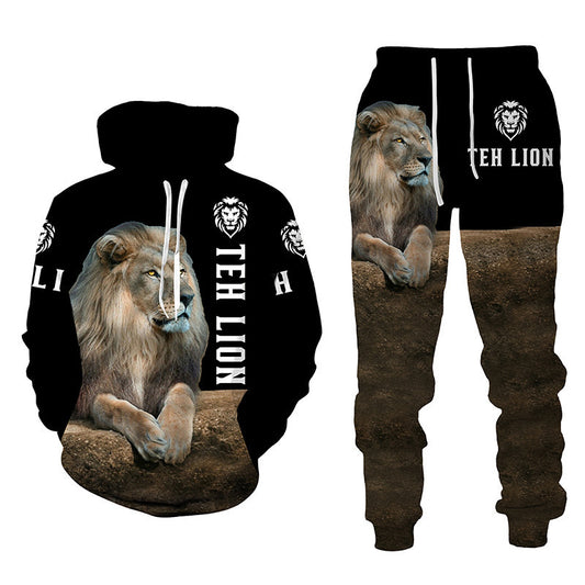 Men’s printed hoodie and jogger tracksuit set