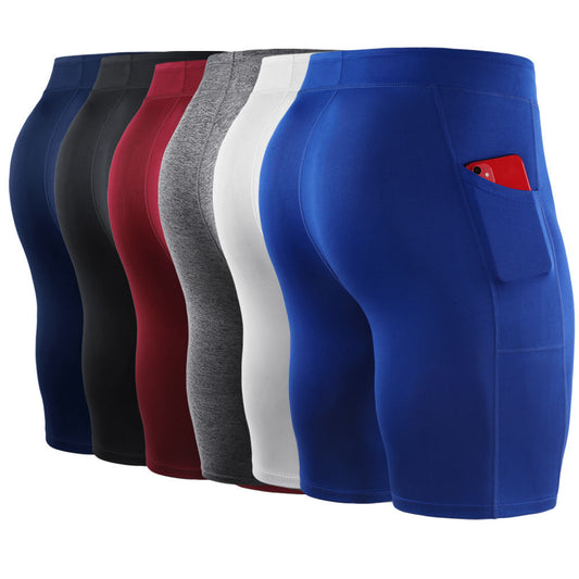 Men’s stretch compression shorts with side pocket